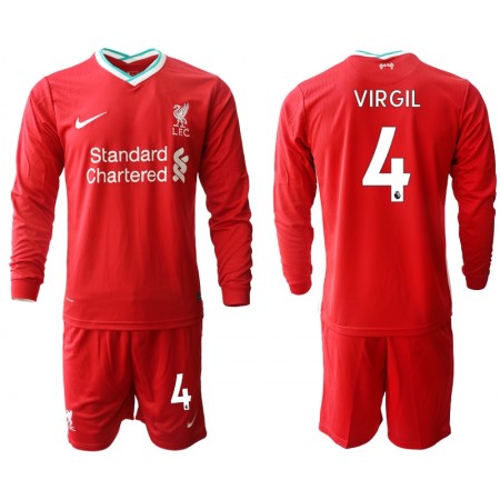 Maillot de Foot Liverpool Virgil van Dijk 4 Enfant Domicile 2020-2021 ML